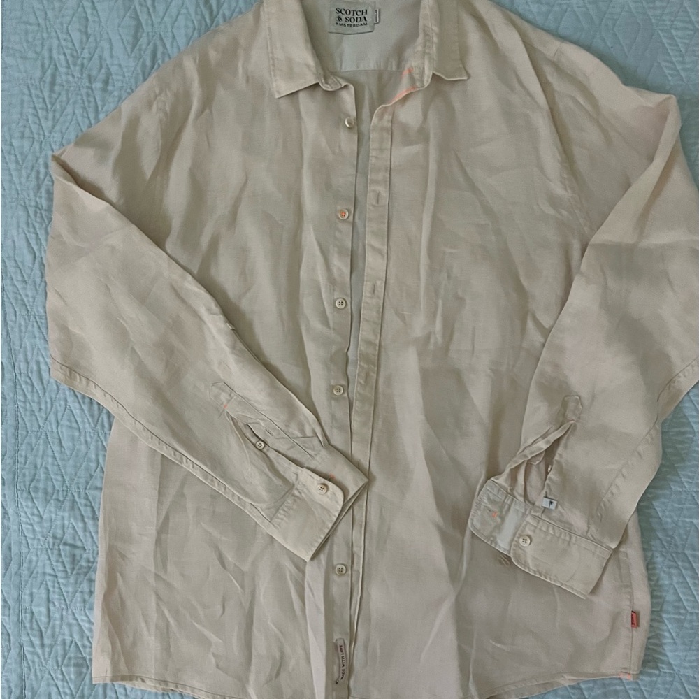 Scotch & Soda Beige Button-Up Shirt